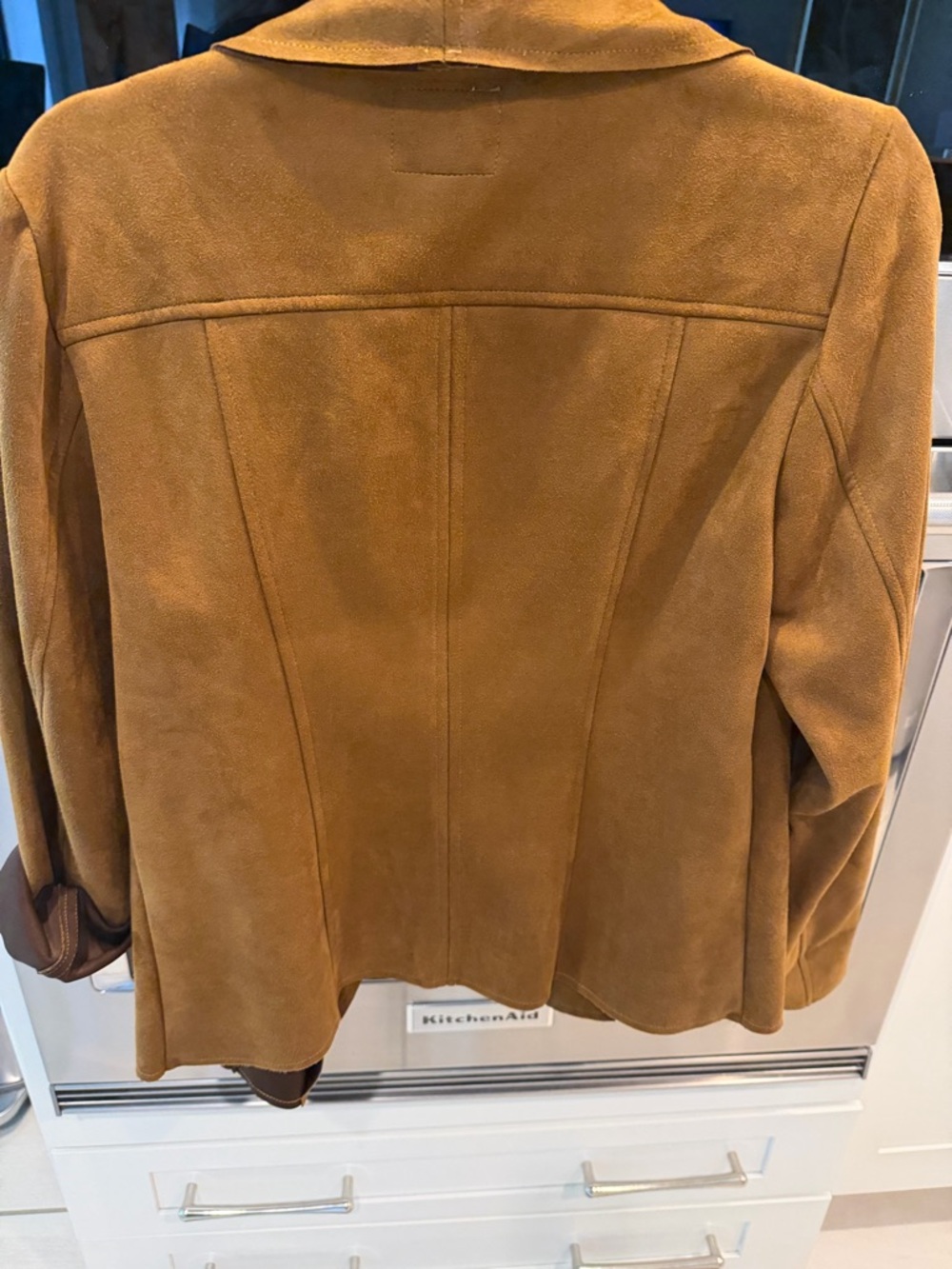 Kut from the Kloth Suede Draped Blazer Jacket in Camel - Picture 4 of 4